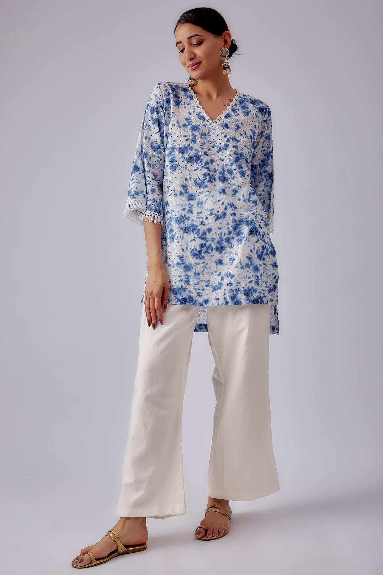Buy Juniper Women's Plus Size Natural Cotton Flex Embellished Hakoba Pants  at Amazon.in